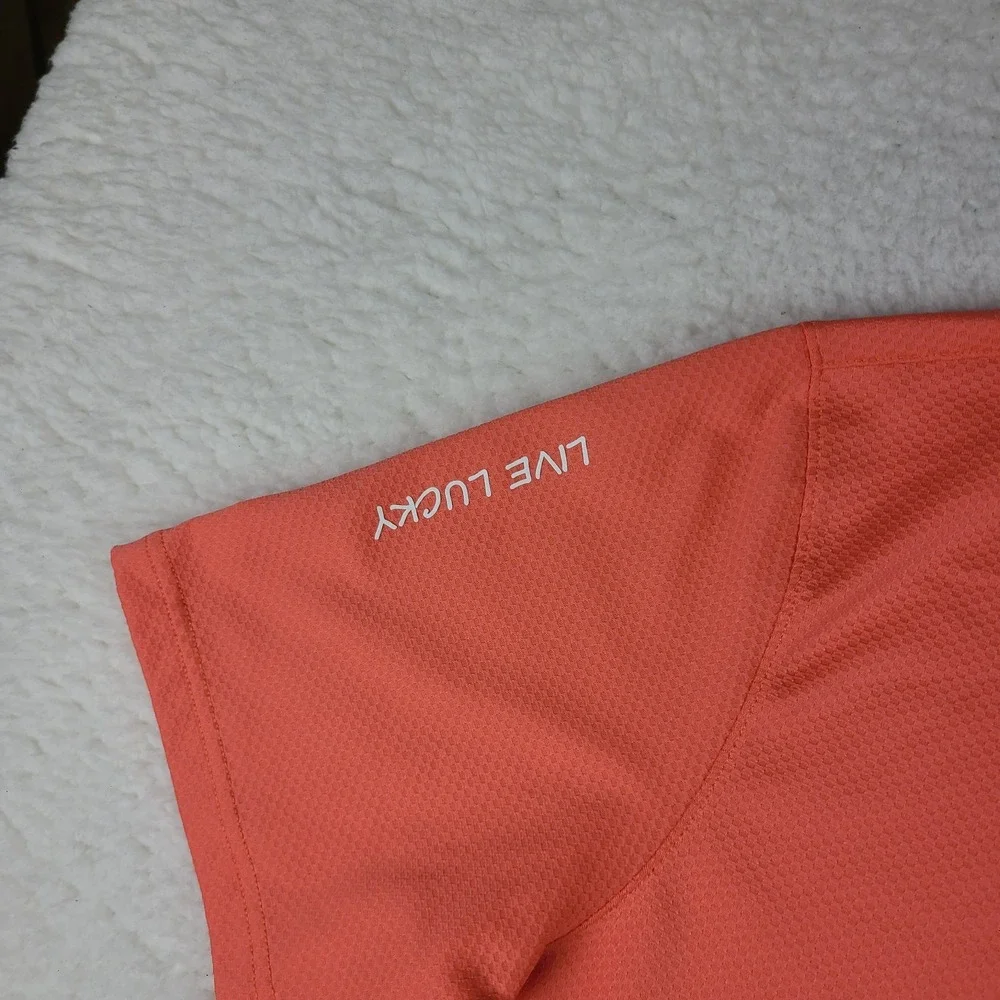 Black Clover Polo Shirt Mens 2XL XXL Orange Performance Golf Short Sleeve